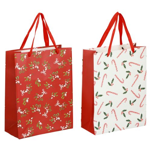 Floristik24 Sacs cadeaux Noël grand sac cadeau sac cadeau 26×32×10cm 2pcs