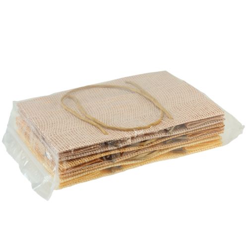 Article Sacs cadeaux papier tissé vanille orange rose 20×10×10cm 6pcs