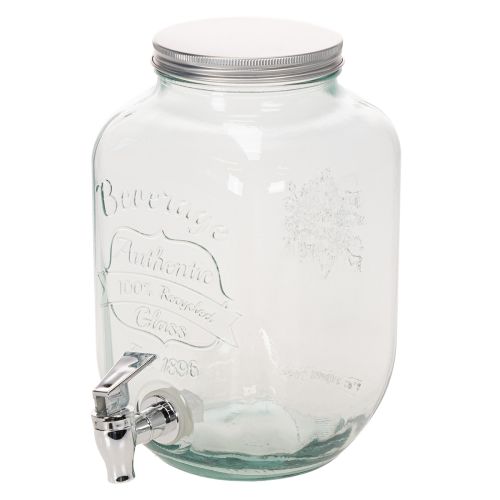 Distributeur de boissons en verre avec robinet et 4 verres H25,5cm | Floristik24.be