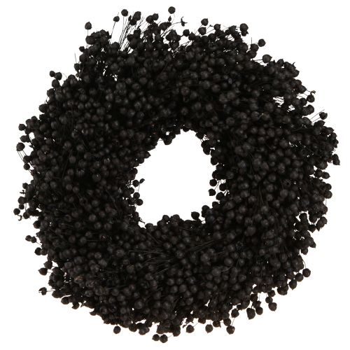 Floristik24 Couronne de lin séchée fleurs séchées noir Ø25cm