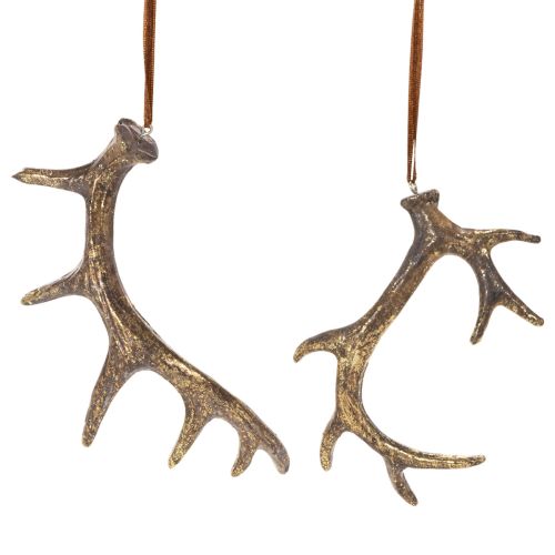 Pendentifs décoratifs rustiques en forme de bois de cerf pour mur ou arbre, 15 cm, lot de 6