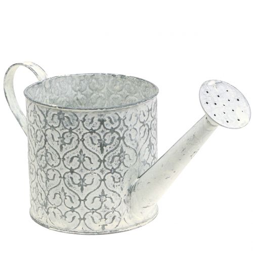 Jardinière arrosoir galvanisé crème lavé Ø13cm H13cm | Floristik24.be