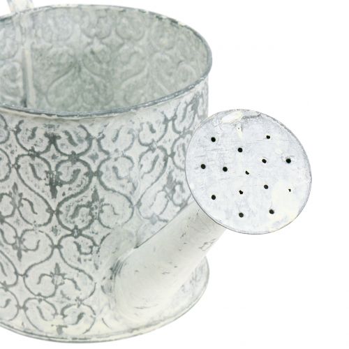 Jardinière arrosoir galvanisé crème lavé Ø13cm H13cm | Floristik24.be