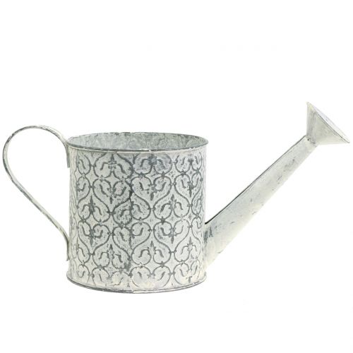 Jardinière arrosoir galvanisé crème lavé Ø13cm H13cm | Floristik24.be
