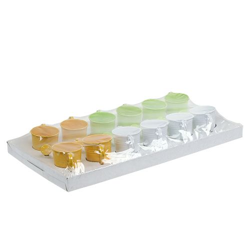 Floristik24 Arrosoir Ø 5,5 cm H. 5,5 cm 12 p. jaune/vert/blanc