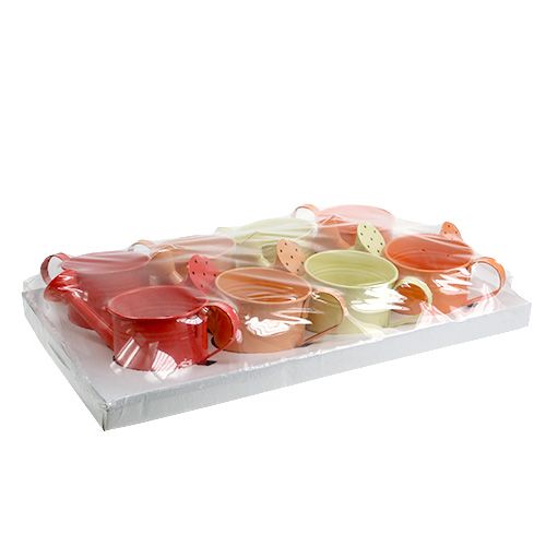Floristik24 Arrosoir Orange Mix Ø11cm H9cm 8pcs