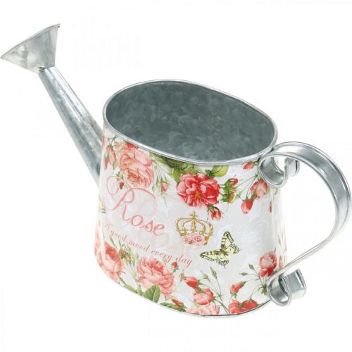 Article Pichet décoratif nostalgique, pichet en métal, jardinière avec roses H15.5cm L28.5cm