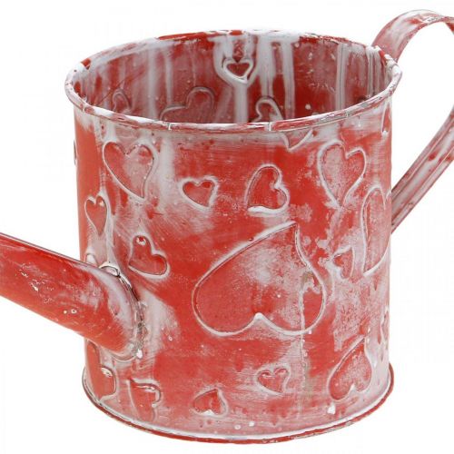 Floristik24 Arrosoir motif coeur, fête des mères, canette métal, Saint Valentin Ø10.5cm