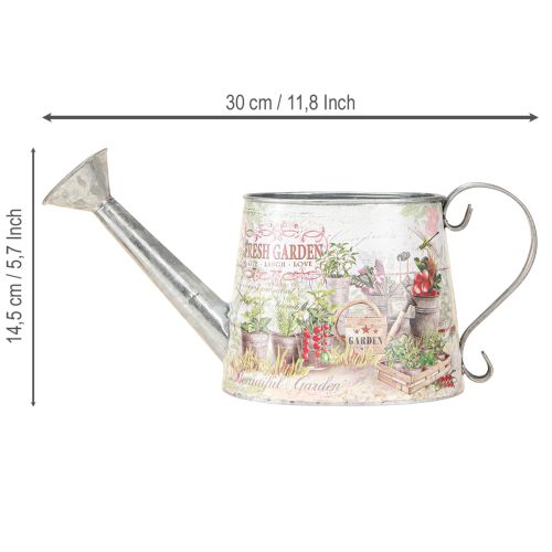 Article Arrosoir décoratif en métal argenté Fresh Garden 30x11x14,5cm