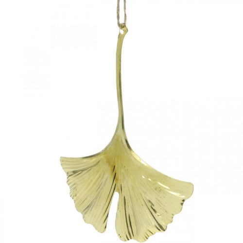 Article Pendentif feuille de Ginkgo, décoration de l&#39;Avent, décoration en métal pour l&#39;automne Doré L12cm 12 pcs