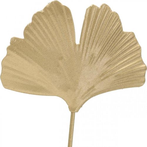 Floristik24 Bouchon décoratif en métal branche de Ginkgo Ginkgo Doré 14 × 28cm 6pcs