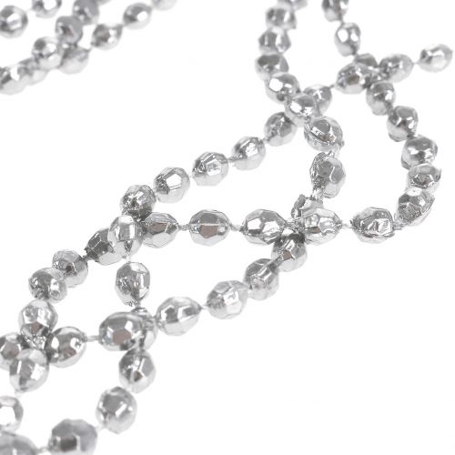 Floristik24 Guirlande de Noël avec perles argent 275cm