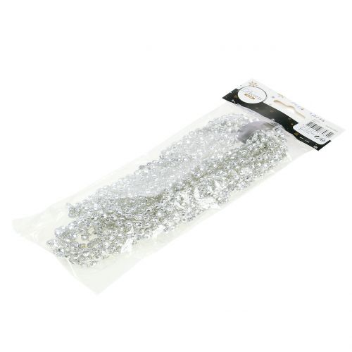 Floristik24 Guirlande de Noël avec perles argent 275cm