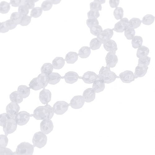 Floristik24 Décoration de sapin de noel Ruban à perler blanc 275cm