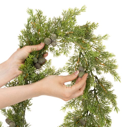 Guirlande de cyprès artificiel avec cônes, 180 cm, pour table et porte | Floristik24.be
