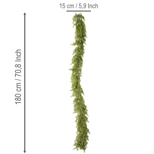Guirlande de cyprès artificiel avec cônes, 180 cm, pour table et porte | Floristik24.be