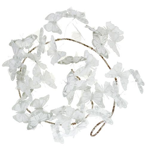 Floristik24 Guirlande de papillons blanc 154cm