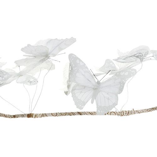 Floristik24 Guirlande de papillons blanc 154cm