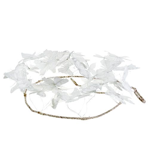 Floristik24 Guirlande de papillons blanc 154cm