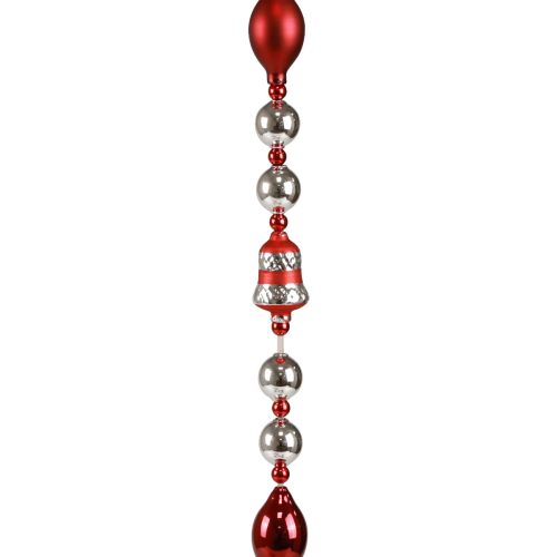 Floristik24 Guirlande décoration de verre de Noël rouge argent décoration de fenêtre 200cm