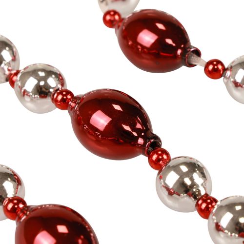Floristik24 Guirlande décoration de verre de Noël rouge argent décoration de fenêtre 200cm