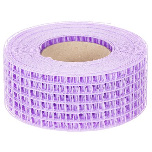 Ruban adhésif décoratif en maille violette, 4,5 cm de large, rouleau de 10 m pour loisirs créatifs | Floristik24.be