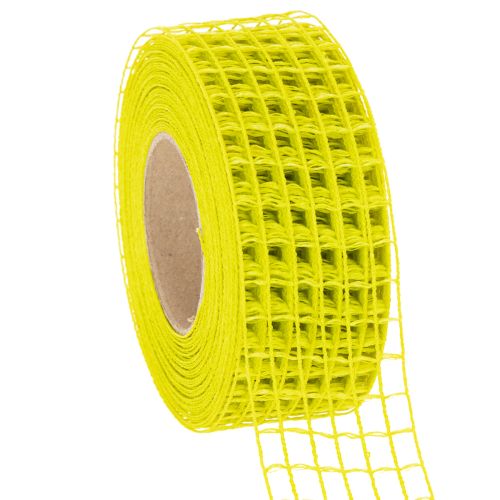 Ruban en maille jaune, 4,5 cm, ruban cadeau pour décoration créative acheter | Floristik24.be