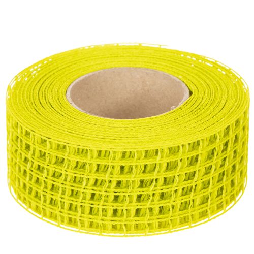 Ruban en maille jaune, 4,5 cm, ruban cadeau pour décoration créative | Floristik24.be