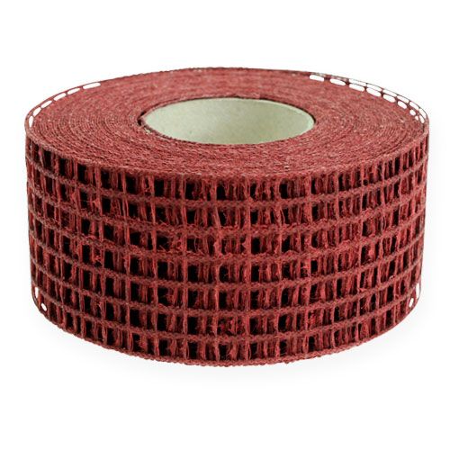 Ruban grillagé bordeaux 4,5 cm x 10 m