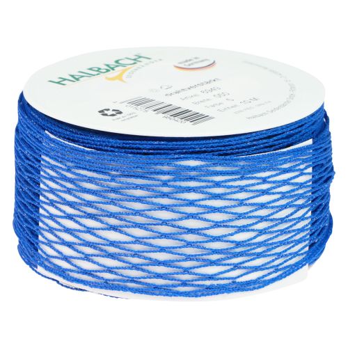 Article Ruban filet, ruban quadrillé, ruban décoratif, bleu, renforcé de fils, 50 mm, 10 m