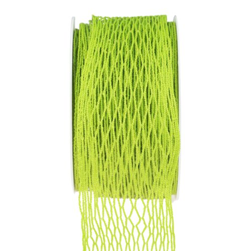 Floristik24 Ruban grillagé, ruban quadrillé, ruban décoratif, vert, renforcé de fil, 50 mm, 10 m
