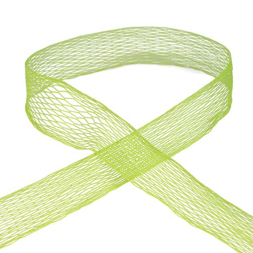 Article Ruban grillagé, ruban quadrillé, ruban décoratif, vert, renforcé de fil, 50 mm, 10 m