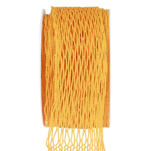 Floristik24 Ruban filet, ruban quadrillé, ruban décoratif, orange, renforcé de fils, 50 mm, 10 m