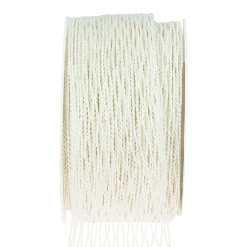 Floristik24 Ruban filet, ruban quadrillé, ruban décoratif, blanc, renforcé de fils, 50 mm, 10 m