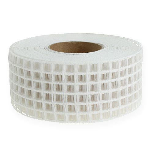 Floristik24 Ruban grillagé 4,5 cm x 10 m blanc