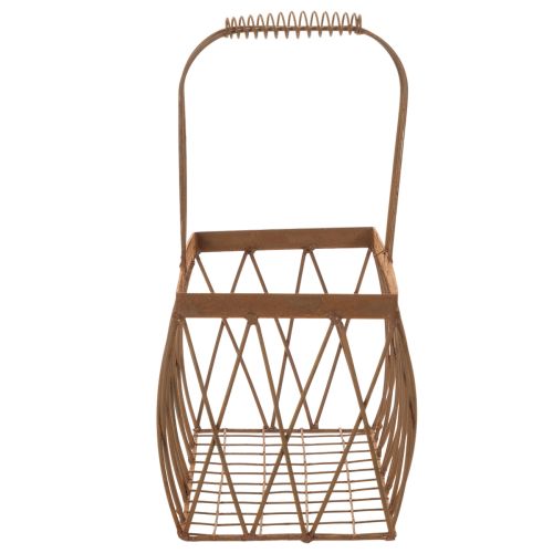 Panier en maille panier en métal aspect rouille 28x13,5x14cm 2pcs | Floristik24.be