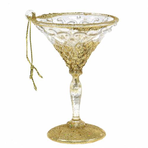 Floristik24 Verres Décoration à accrocher or avec mica 10cm 4pcs