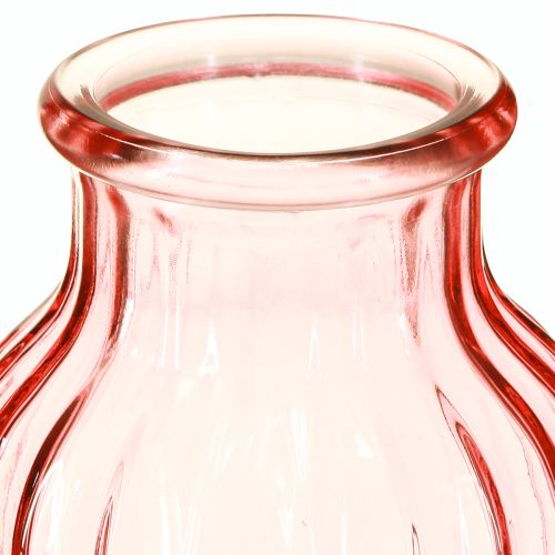 Article Vase à fleurs en verre teinté rose rétro Ø11cm H14.5cm 2pcs