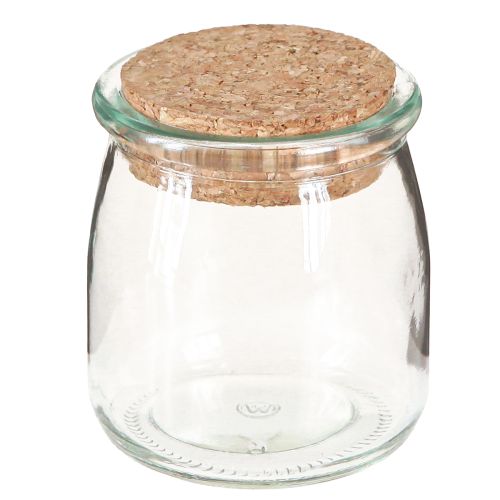 Floristik24 Décoration en Verre avec Liège Vintage Transparent Naturel Ø7cm H8cm 6 pcs