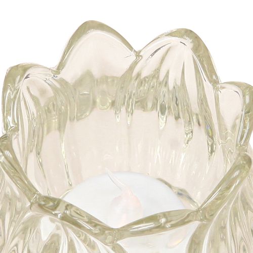 Article Photophore tulipe en verre transparent Ø7cm H7cm 2pcs