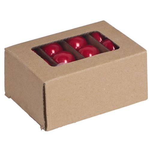 Article Boules de Noël en verre aspect émail rouge mini Ø3cm 22 pcs