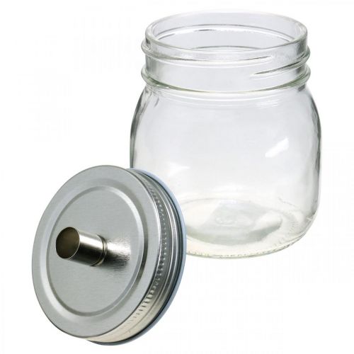 Article Verre décoratif avec bougeoir décoration bougie Ø8cm H10.5cm 4 pcs
