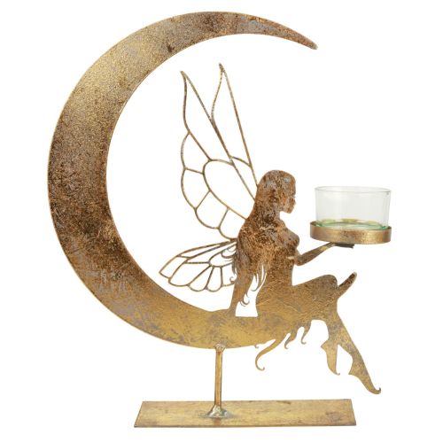 Floristik24 Photophore en verre décoration elfes décoratifs en métal 23×5×28cm