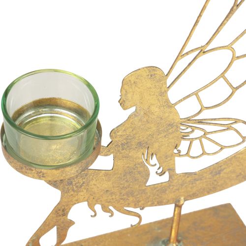 Floristik24 Photophore en verre décoration elfes décoratifs en métal 23×5×28cm