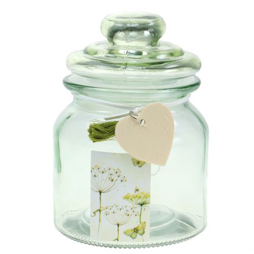 Floristik24 Pot en verre Bonboniere Vert Ø11cm H15,5cm