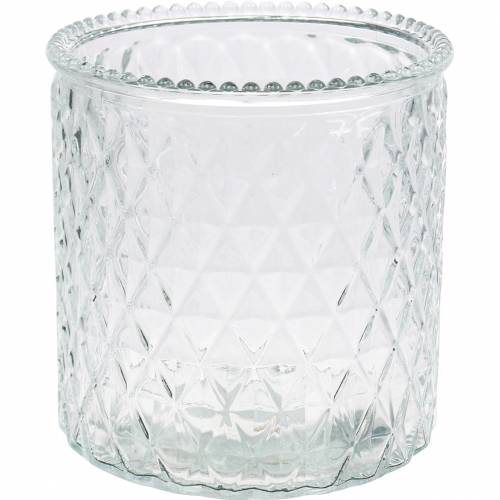 Floristik24 Vase en verre décoratif en verre diamant vase à fleurs transparent 2pcs