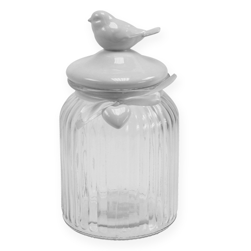 Floristik24 Verre doux rein avec oiseau 21cm