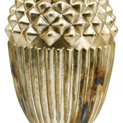 Floristik24 Décoration d&#39;automne, gland décoratif en verre véritable, Avent, aspect antique Ø12cm H21cm
