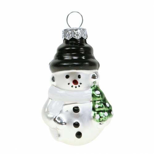 Floristik24 Décorations pour sapin de Noël Boules de Noël bonhomme de neige en verre 9pcs
