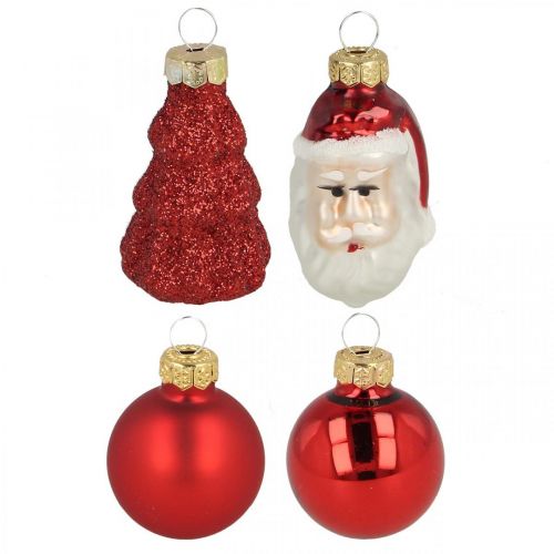 Floristik24 Mini figurines de décoration de Noël et boules assorties verre 3cm 9pcs